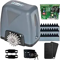 Kit Motor Deslizante Portão Eletrônico Dz Nano 36 Turbo 600kg 1/4 HP Rossi 2 Controles 3 Metros de Cremalheira (110, Volts)