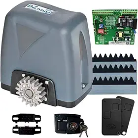 Kit Motor Deslizante Portão Eletrônico Dz Nano 36 Turbo 600kg 1/4 HP Rossi 2 Controles 3 Metros de Cremalheira (110, Volts)