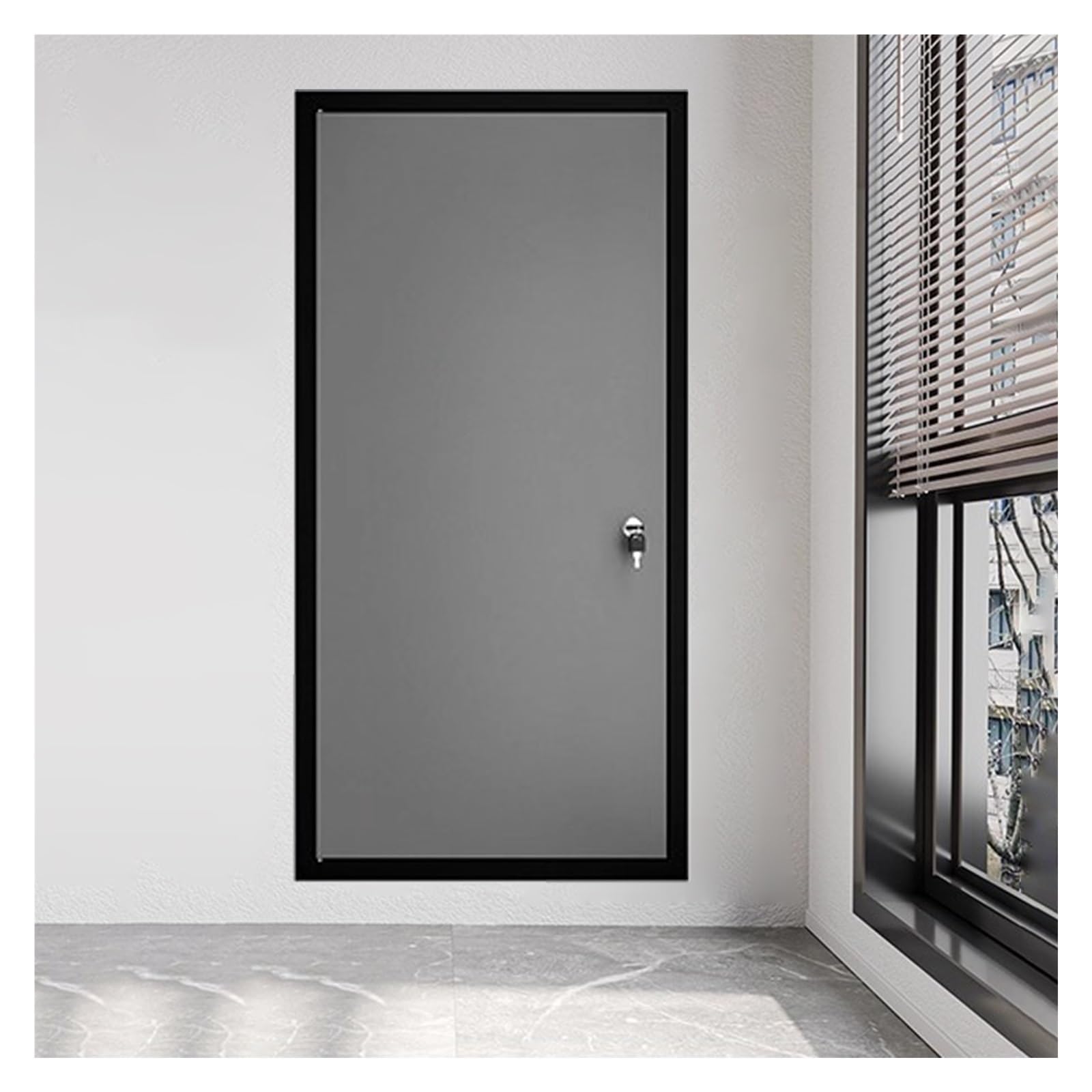 Trappe d'accès 86x91 cm en aluminium blanc et noir pour mur et plafond de cuisine