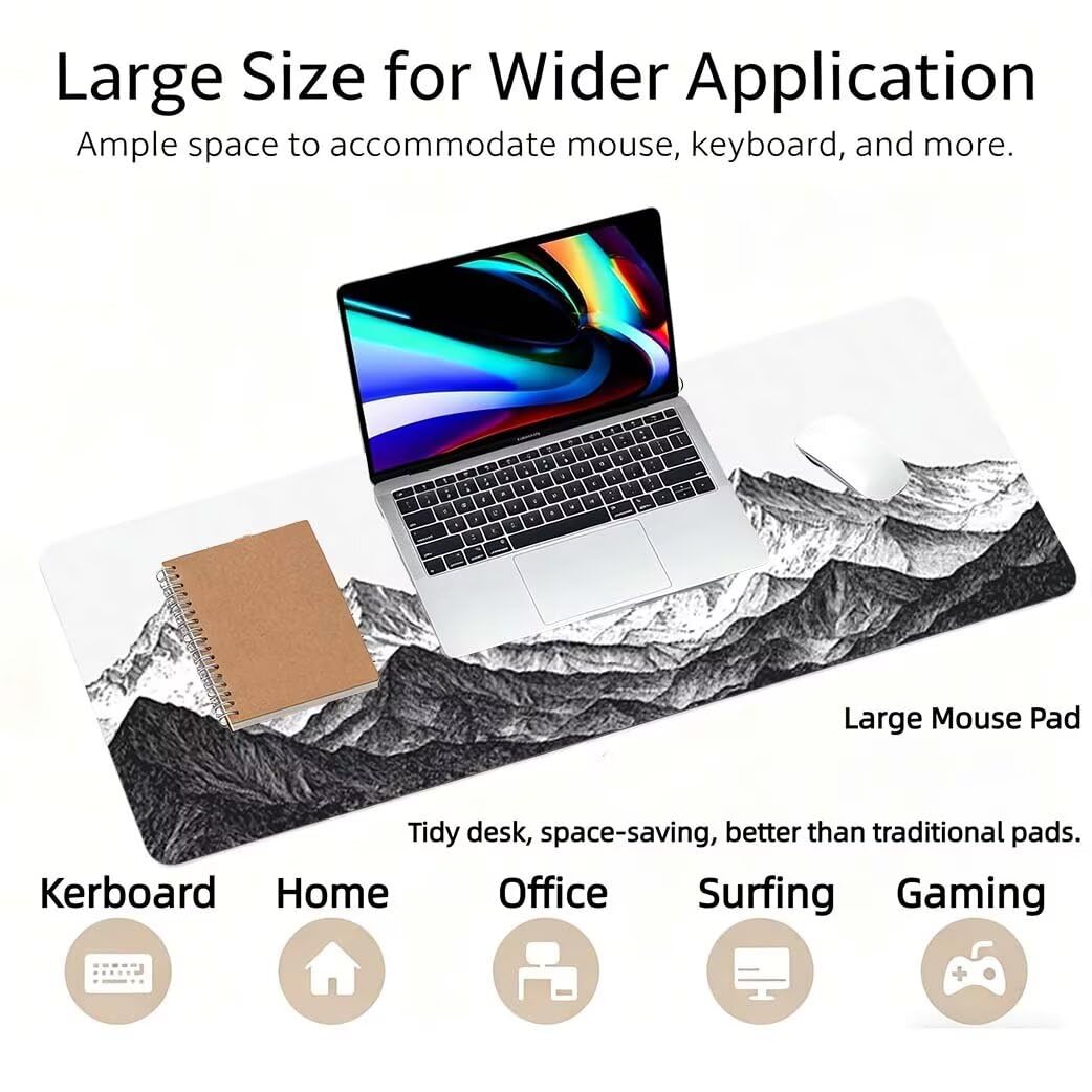 Lpfieonn Blau Großes Schreibtischunterlage, XXL Schreibtischunterlagen, Rot XXL Wasserdicht Gaming Mousepad mit Vernähter Rand und Rutschfeste Gummibasis, für Laptop/Hause/Büro 120x60cm PF-2605