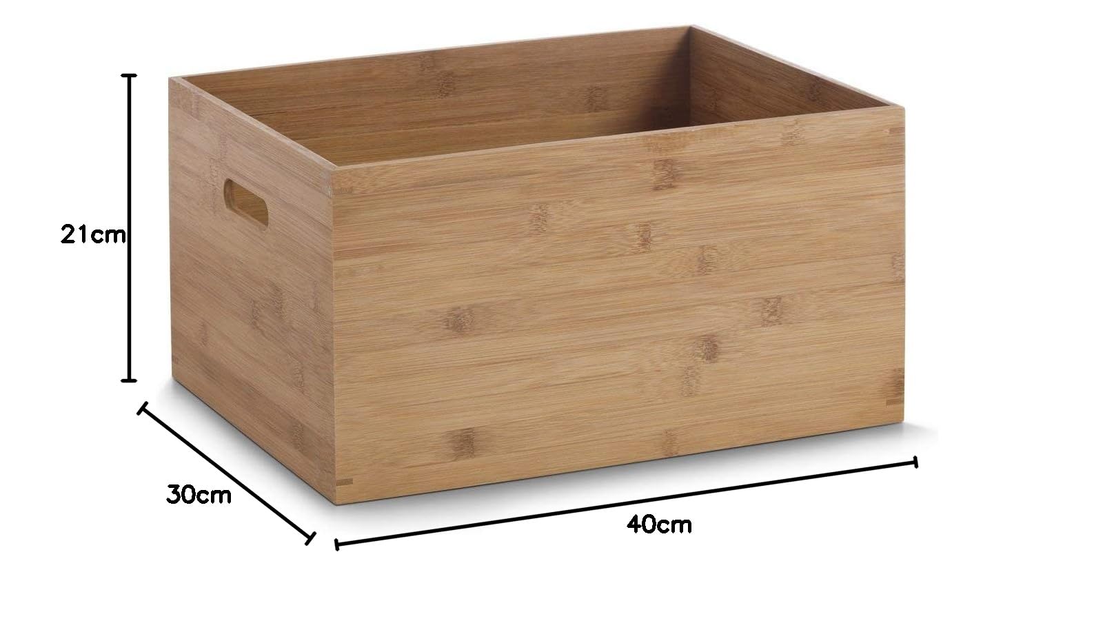 Zeller Present 13342 Caisse de Rangement en Bambou Taille L 40 x 30 x 21 cm