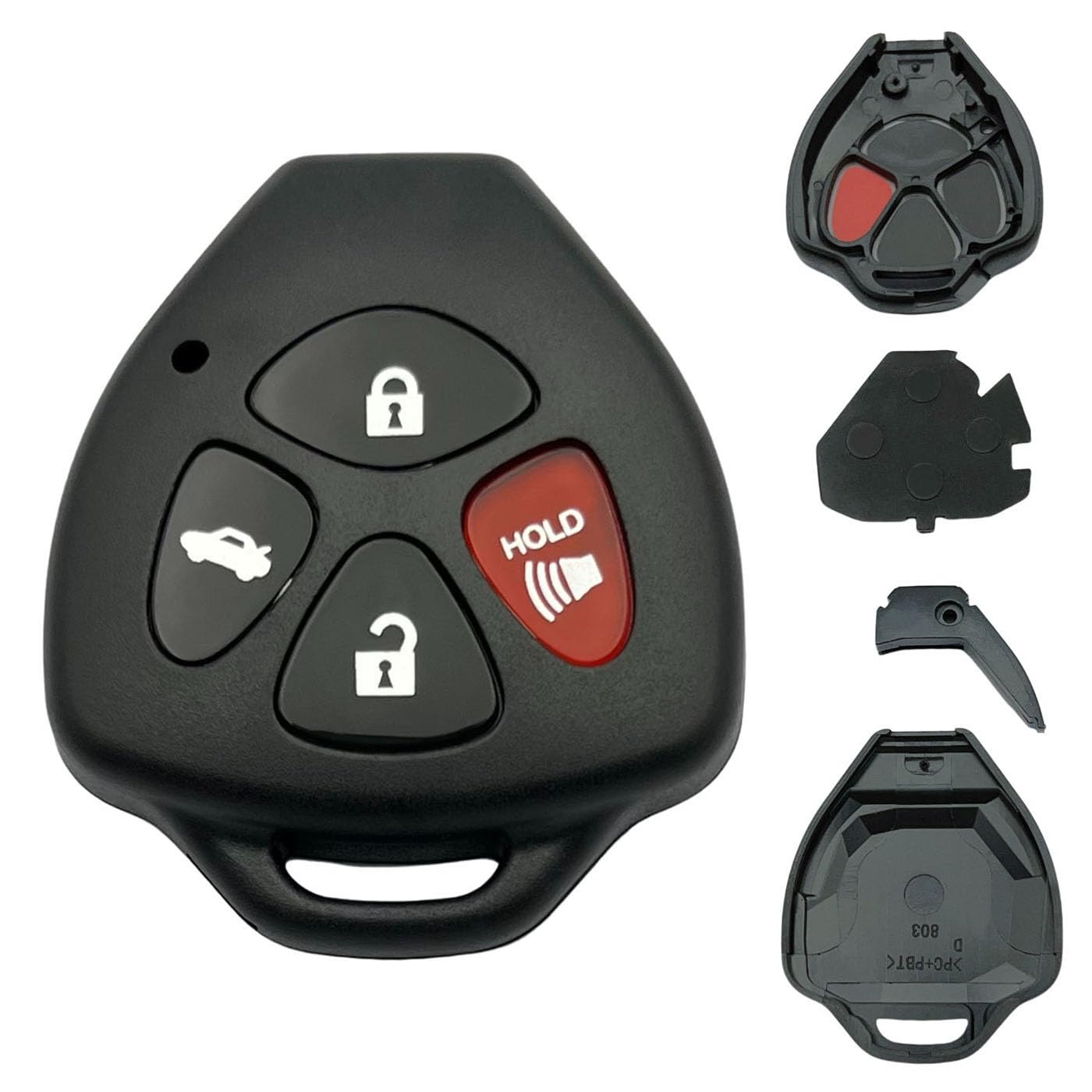 Keyless Entry Remote Key Housing Replacement for Toyota Avalon Camry Corolla Venza 4 Button Key Fob Shell Case with Screwdriver (4 Button 1 pcs)
