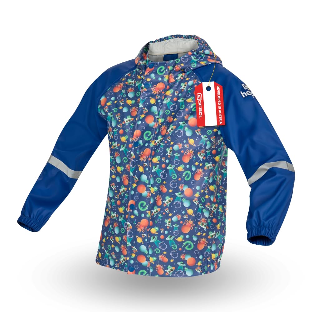 GEBOL Kinder Regenjacke wasserdicht mit Kapuze – leichte atm