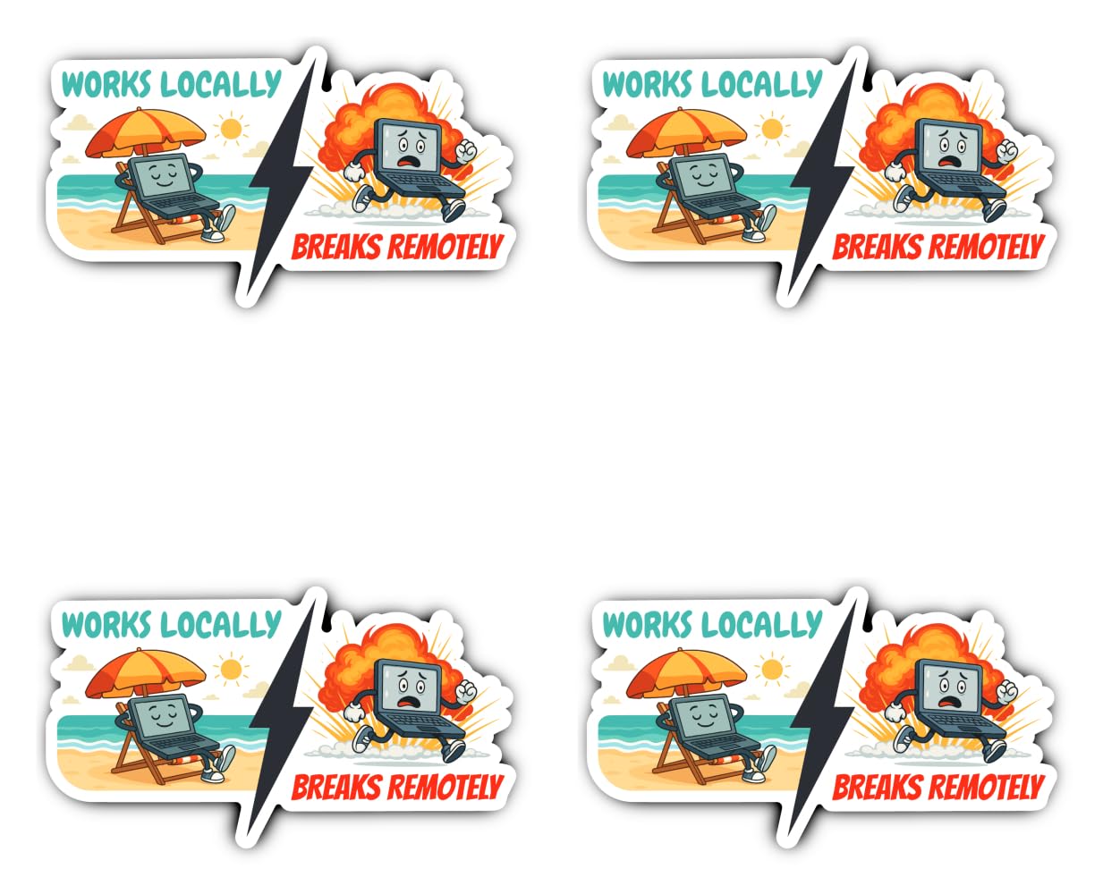 Havati Vibe Sticker. 4 X Xxl Developer Sticker Works Locally Breaks Remotely For Office 150Mm