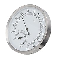 Vista 9 de Termo higrómetro, 2 en 1 de acero inoxidable para sala de vapor, sauna, termómetro higrómetro, higrómetro térmico para interiores