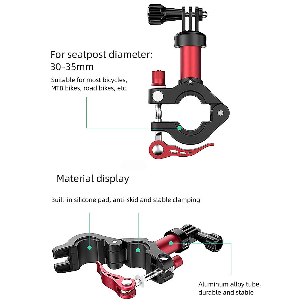 JXE Outdoorowy zestaw rowerowy uchwyt na telefon komórkowy i uchwyt na sztycę rowerową do kamery sportowej kompatybilny z serią Gopro/Osmo Action/Osmo Pocket / Insta360 Series/Fimi Palm