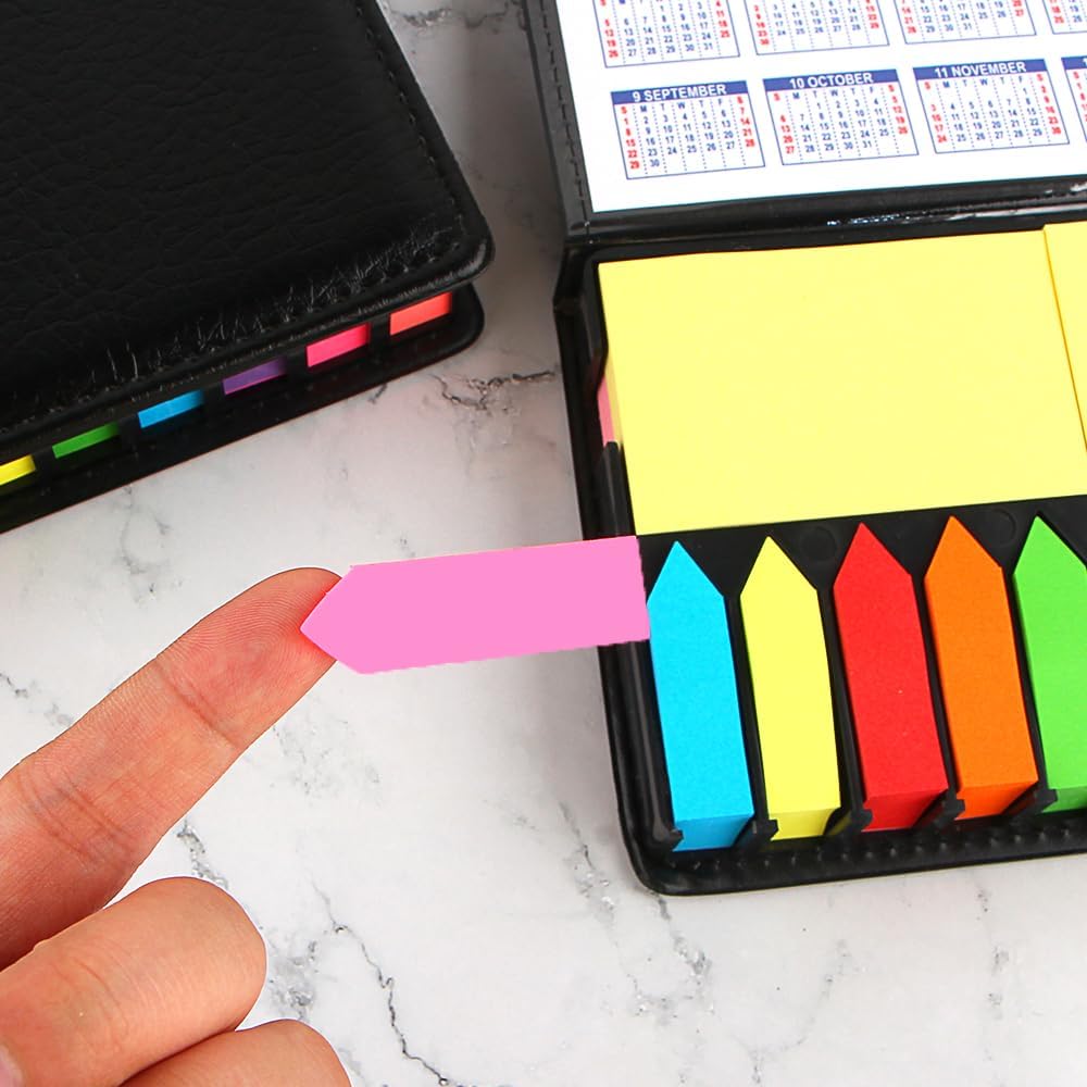 Lot De 2200 Notes Autocollantes Strehknewen - 4 Formats, 11 Couleurs - Étui PU Inclus - Parfait Pour Bureau, école Et Organisation - 3