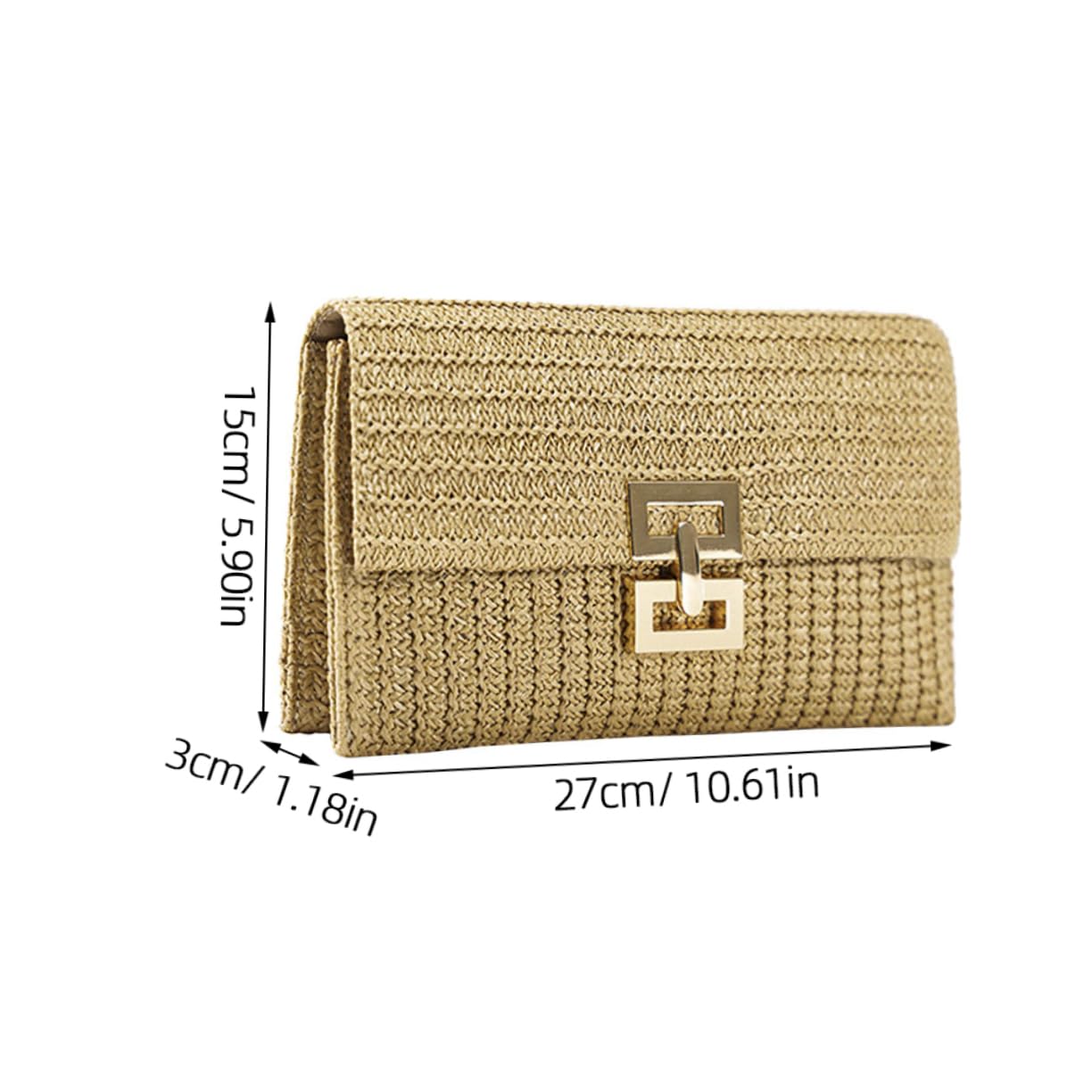 SHERCHPRY Woven Clutch Purse Stylish Women's Bag Beach Bag Travel Clutch Simple Decorative Handbag