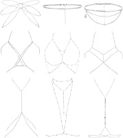 YOVORO 9PCS Sexy Bikini Body Chain Set for Women - Adjustable Waist Chest Belly Chains Beach Party Jewelry