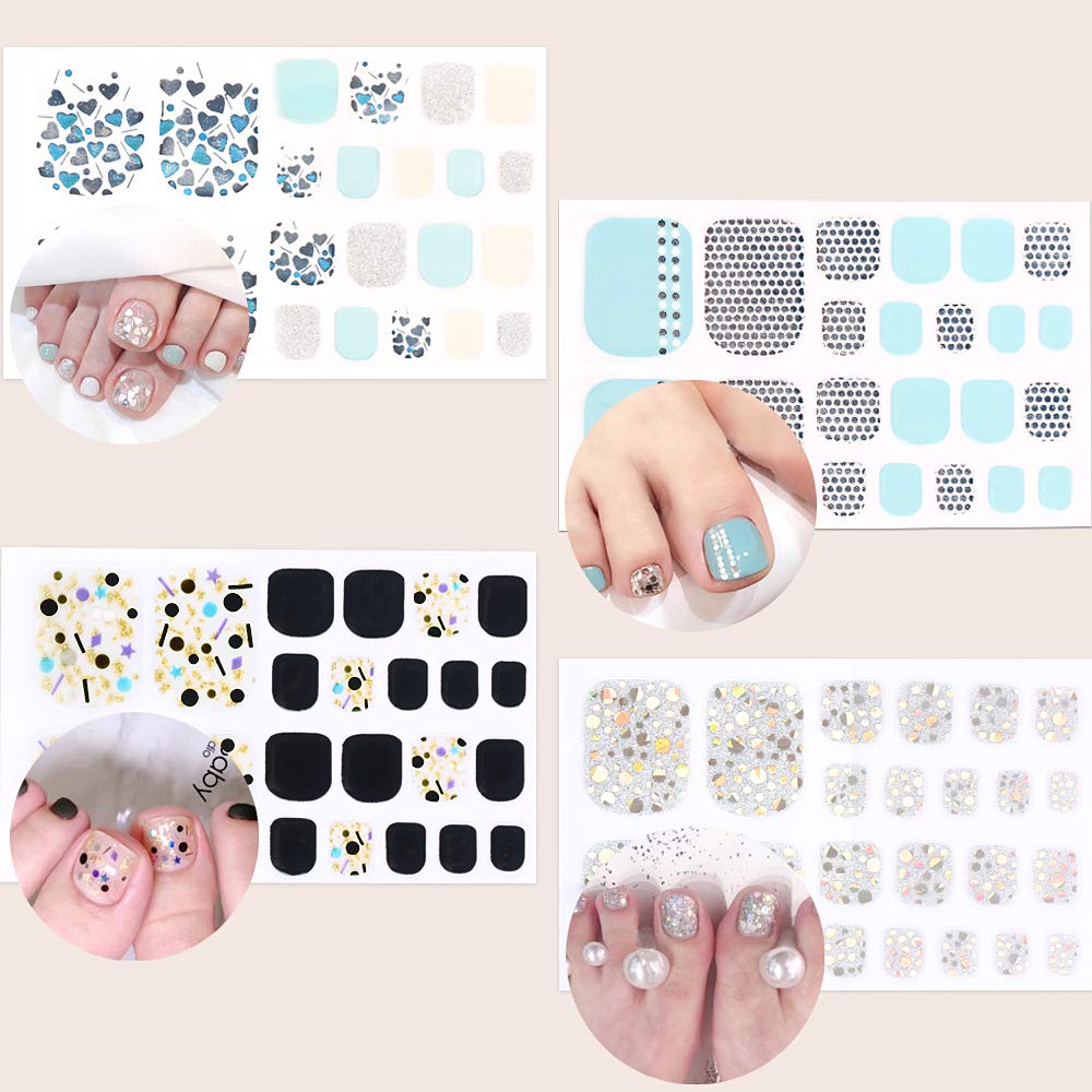16 Fogli Adesivi Unghie per Piedi Copertura Completa Nail Stickers Full Cover Autoadesivi Unghie Piedi Decalcomanie per Decorazioni Unghie Nail Art Fai da Te