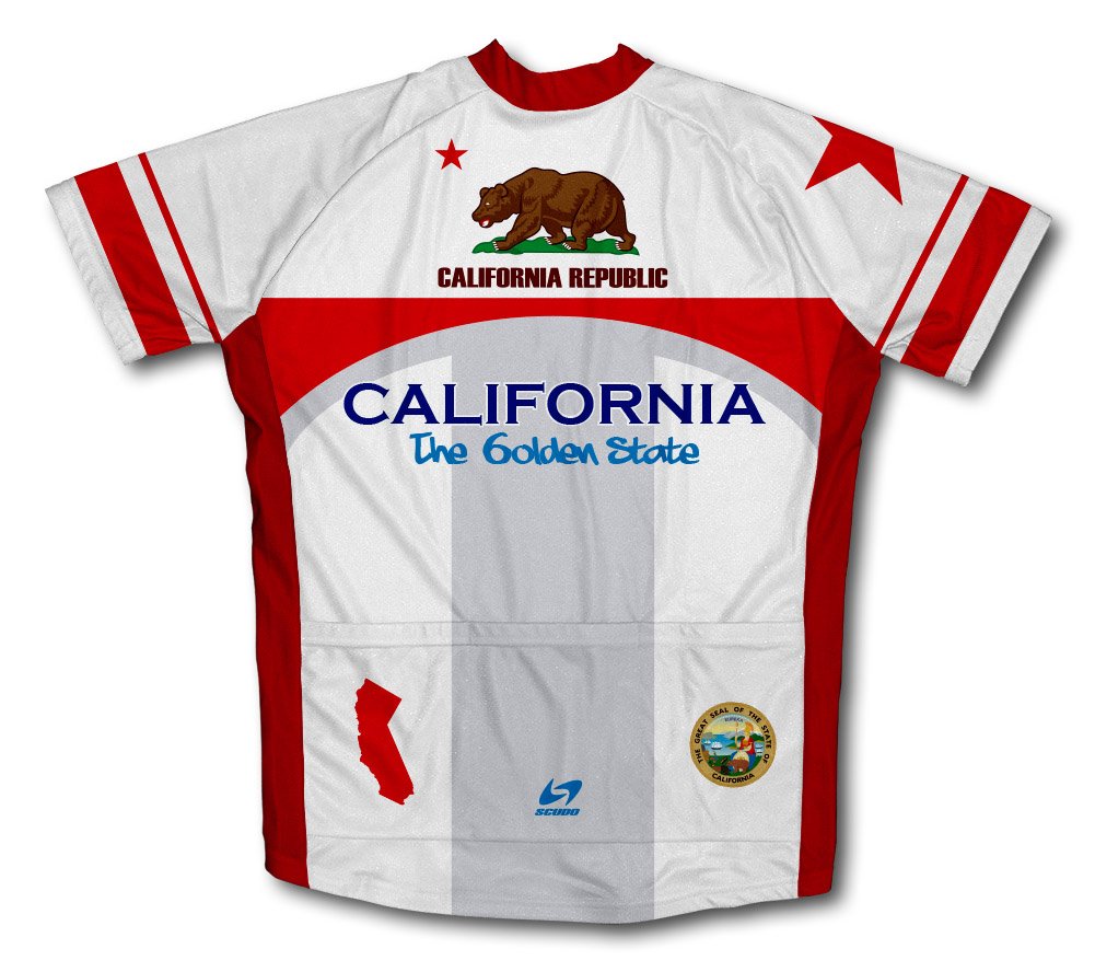 ScudoPro California Flag Short Sleeve Cycling Jersey for Women - Size 3XL