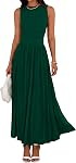 BTFBM Summer Maxi Dresses for Women 2026 Spring Sleeveless Casual Ruched High Waisted Long Sundress Flowy Beach Dress