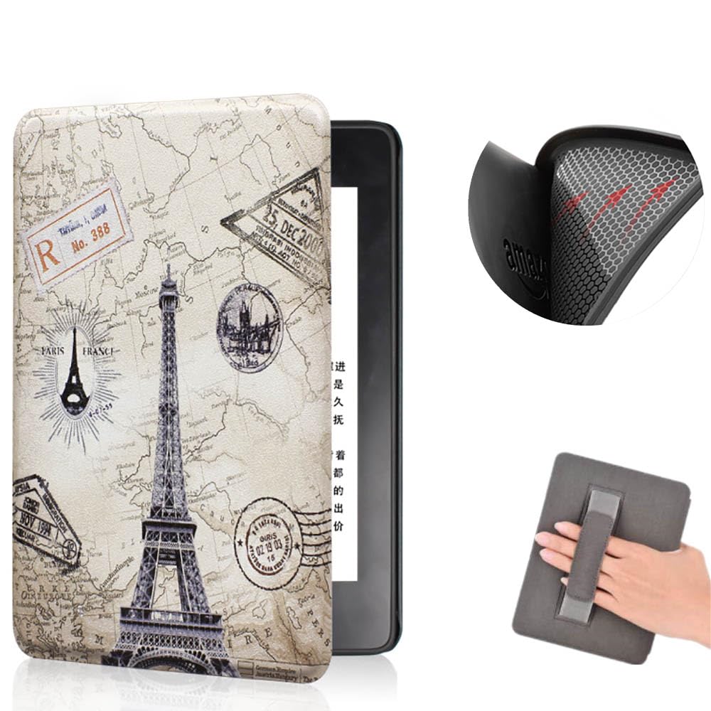 COCFOOKIWCase for 6" Kindle Paperwhite(5th/6th/7th Generation-2012/2013/2015) -Premium TPU Soft Leather Cover with Hand Strap and Auto Sleep/Wake(Model: EY21 & DP75SDI)
