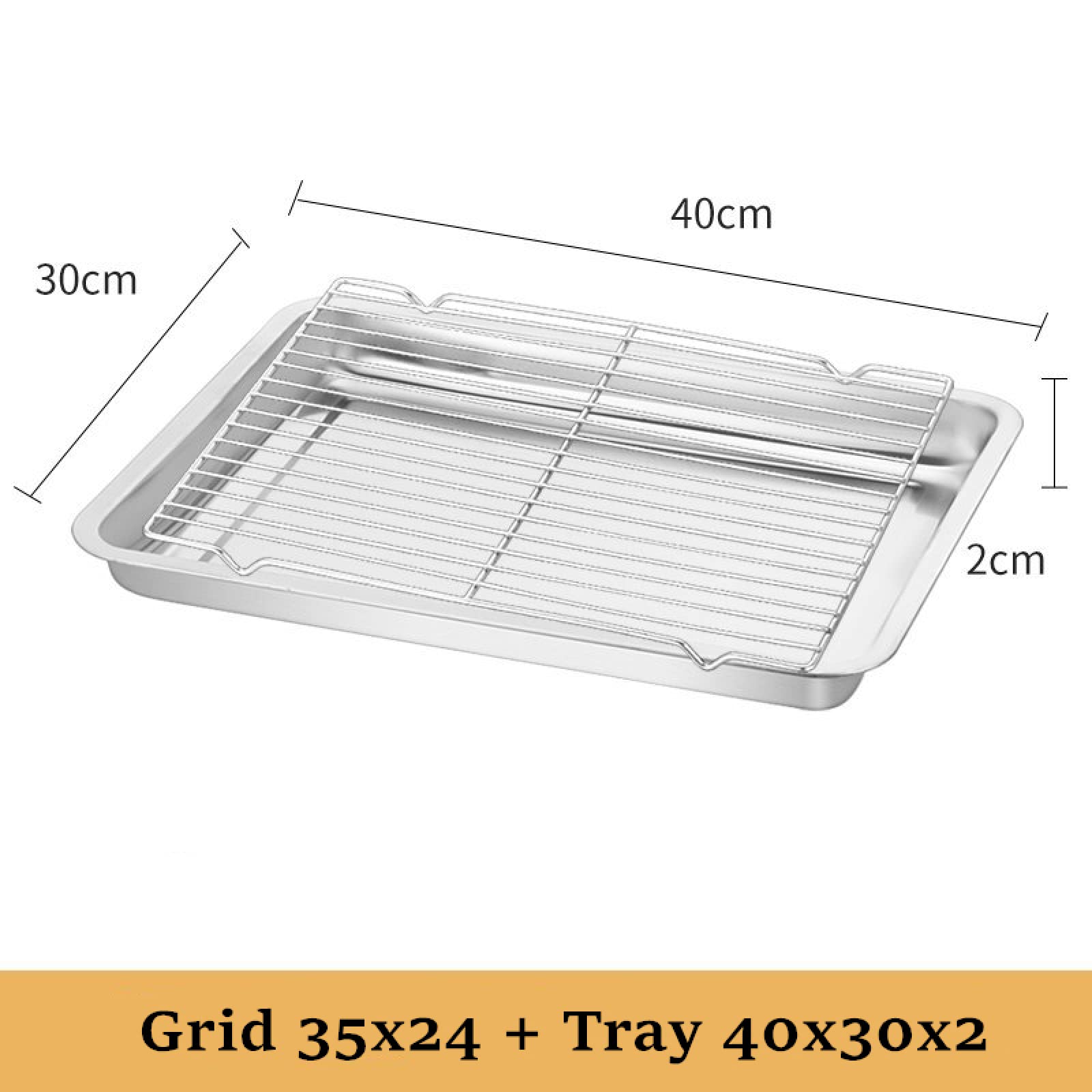 Bandeja para hornear Platos de almacenamiento rectangulares de metal Bandeja de horno Bandeja de filtro de aceite Sartén de acero inoxidable para hornear Rejilla de enfriamiento de alambre 1