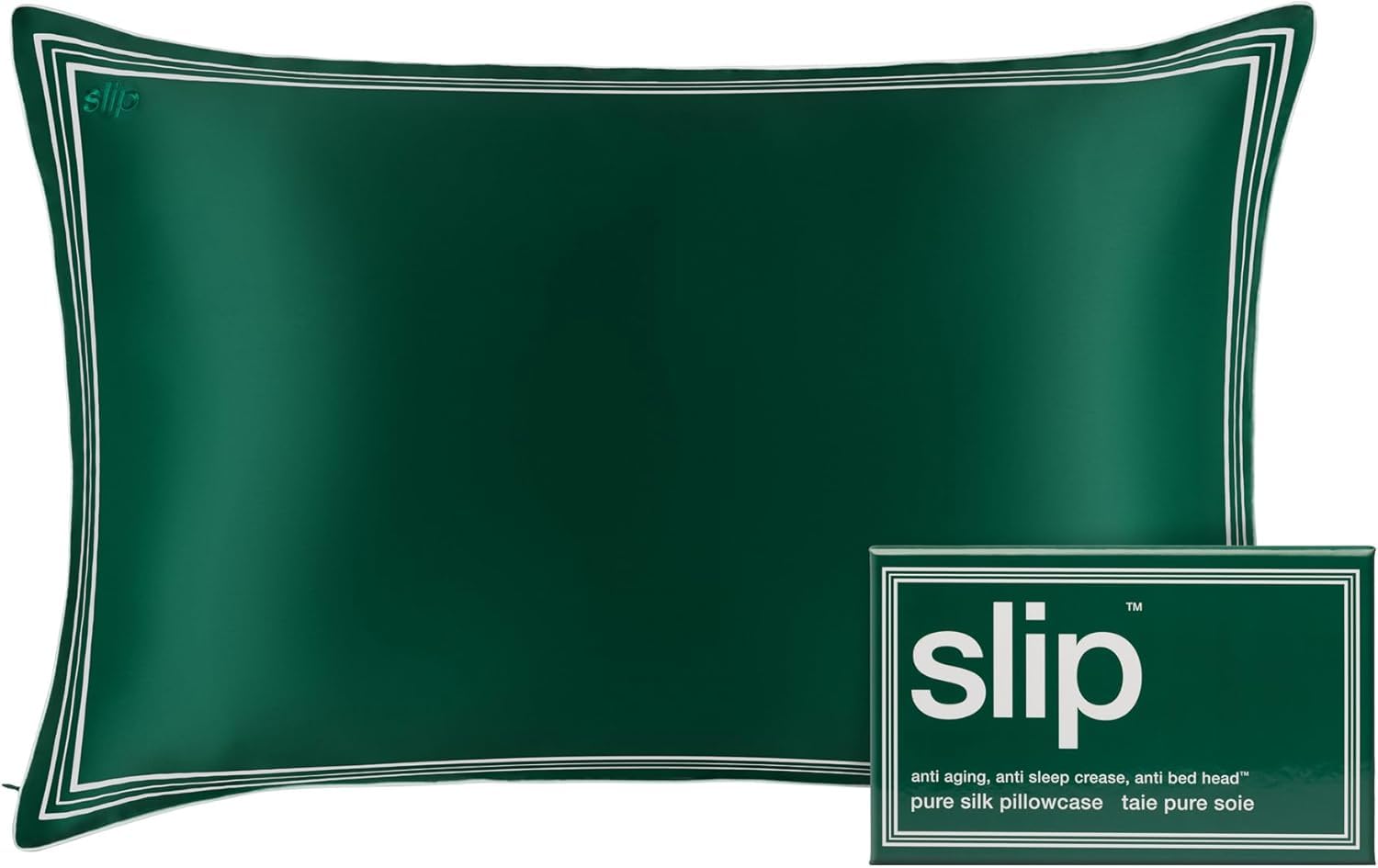 Slip Silk Queen Pillowcase, The Green | 100% Pure 22 Momme Mulberry Silk