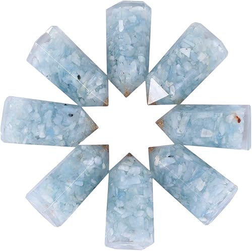 Miniatura 3 de Rockcloud Paquete de 2 puntas de varita de cristal curativo, 6 piedras de prisma facetadas para terapia de meditación de 2 pulgadas, piedra de