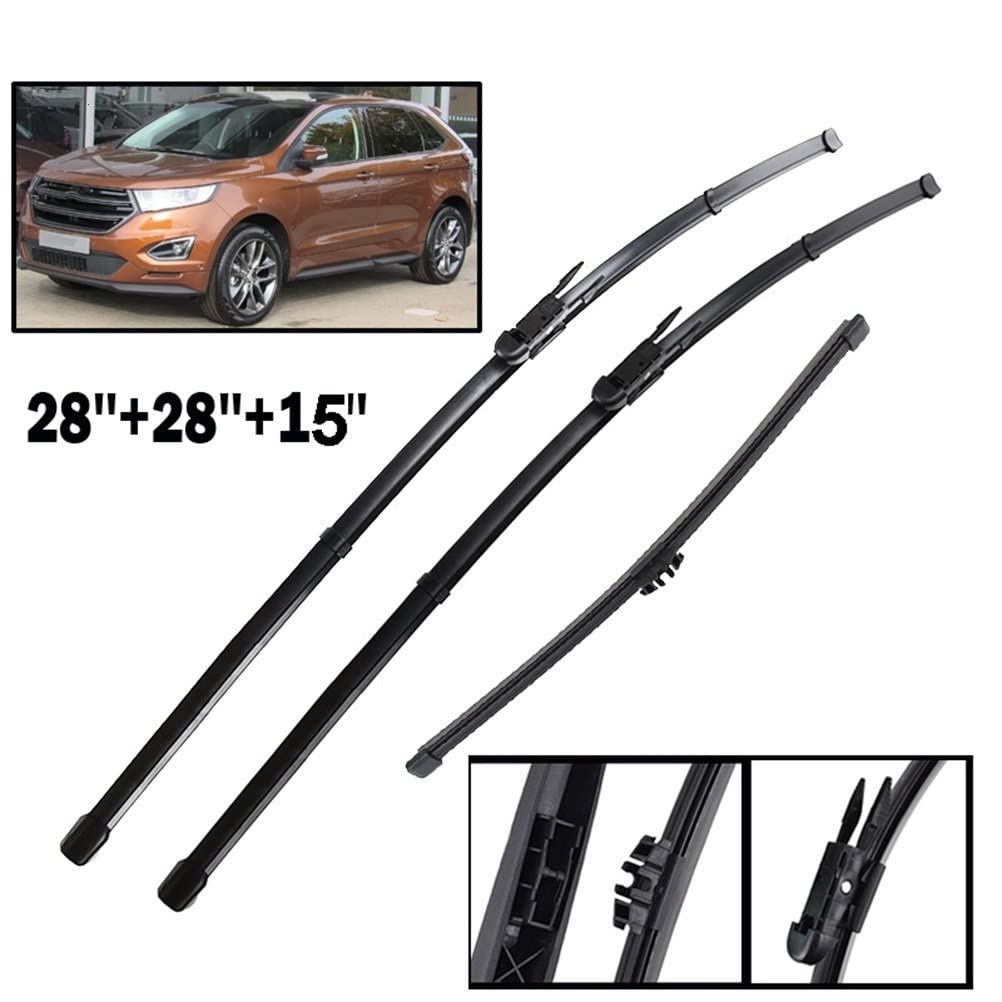 Limpiaparabrisas Juego De Escobillas Limpiaparabrisas Delanteras Y Traseras 28 "28" 15" para Ford para Edge MK2 2015 2016 2017 2018 2019