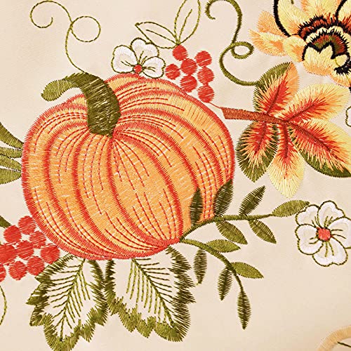 Simhomsen Embroidered Fall Autumn Harvest Pumpkins Tablecloth For Thanksgiving thumb #2