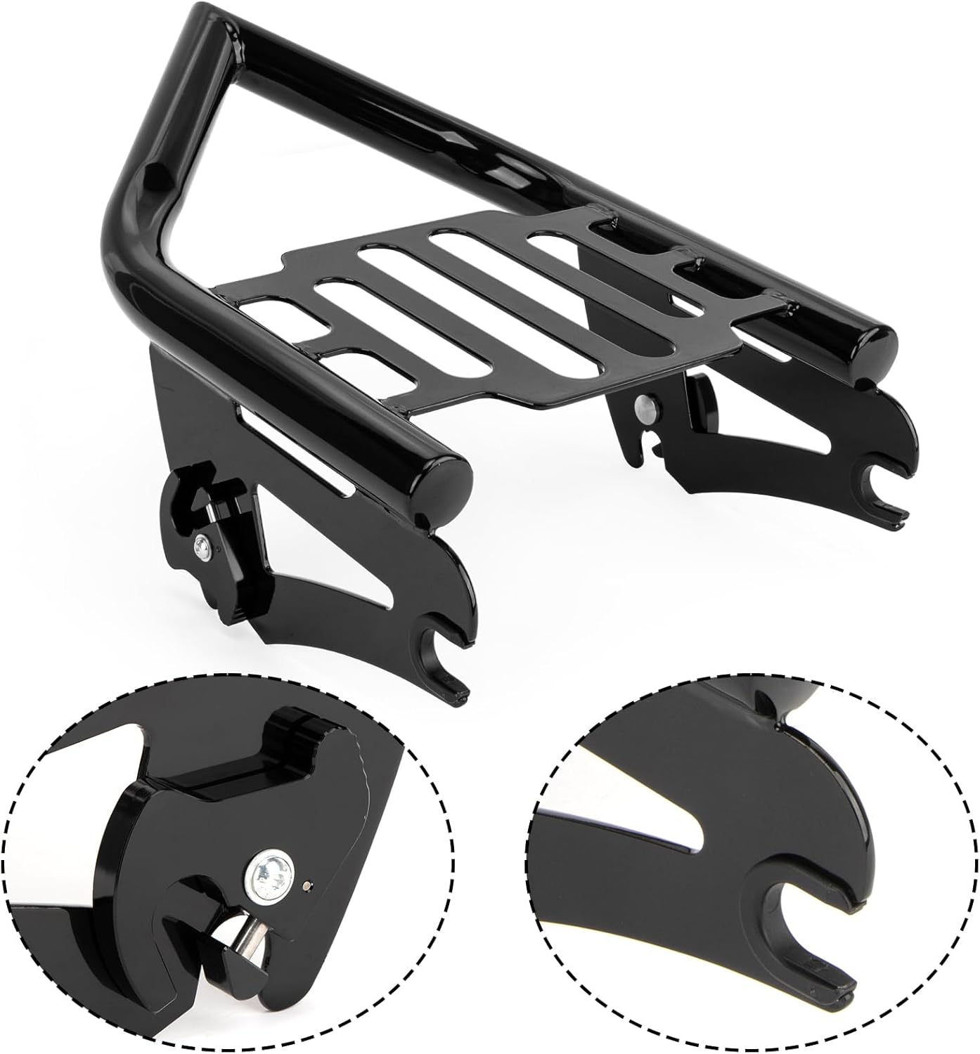 PSLER Motorcycle Rear Luggage Rack - Detachable Luggage Rack for Touring Street Glide Road King Road Glide Electra Glide 2009-2024