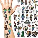 Minecraft Temporary Tattoo for kids(8 sheets) MC Game Temporary Tattoo for Birthday Party Supplies F