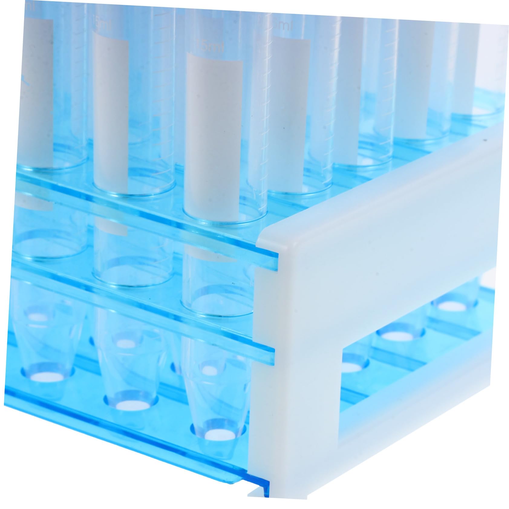 MAGICLULU 100 Stück 15 Ml Reagenzgläser Aus Kunststoff Mit Schraubverschluss 2 Abnehmbare Labor Zentrifugenröhrchen Gestelle Mit Klarer Messskala Auslaufsicher Für Labor Und Wissenschaft