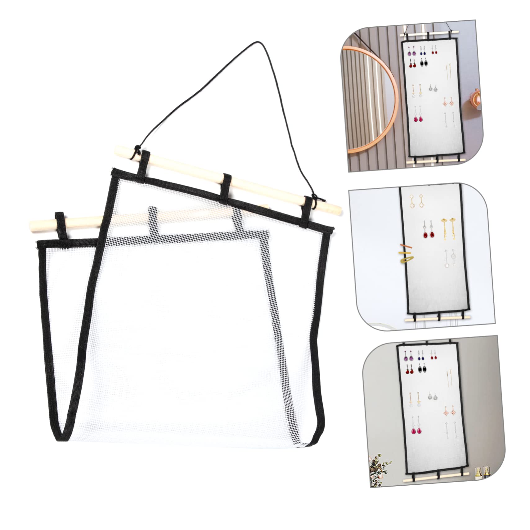 BESPORTBLE 3 Pezzi Scatola di Archiviazione del Display per Orecchini Organizer per Appendere Gli Orecchini Collana Porta Bracciali Organizzatore di Gioielli da Appendere Titolare di Legno