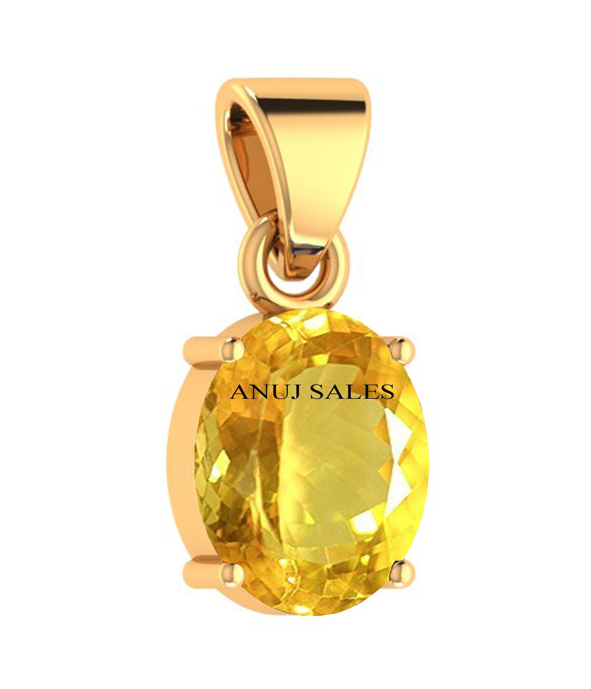 10.25 Ratti Natural Yellow Pendant Lab Certified in Panchdhatu (5 Metals), Sunela Stone Gold Plated Locket-image-30