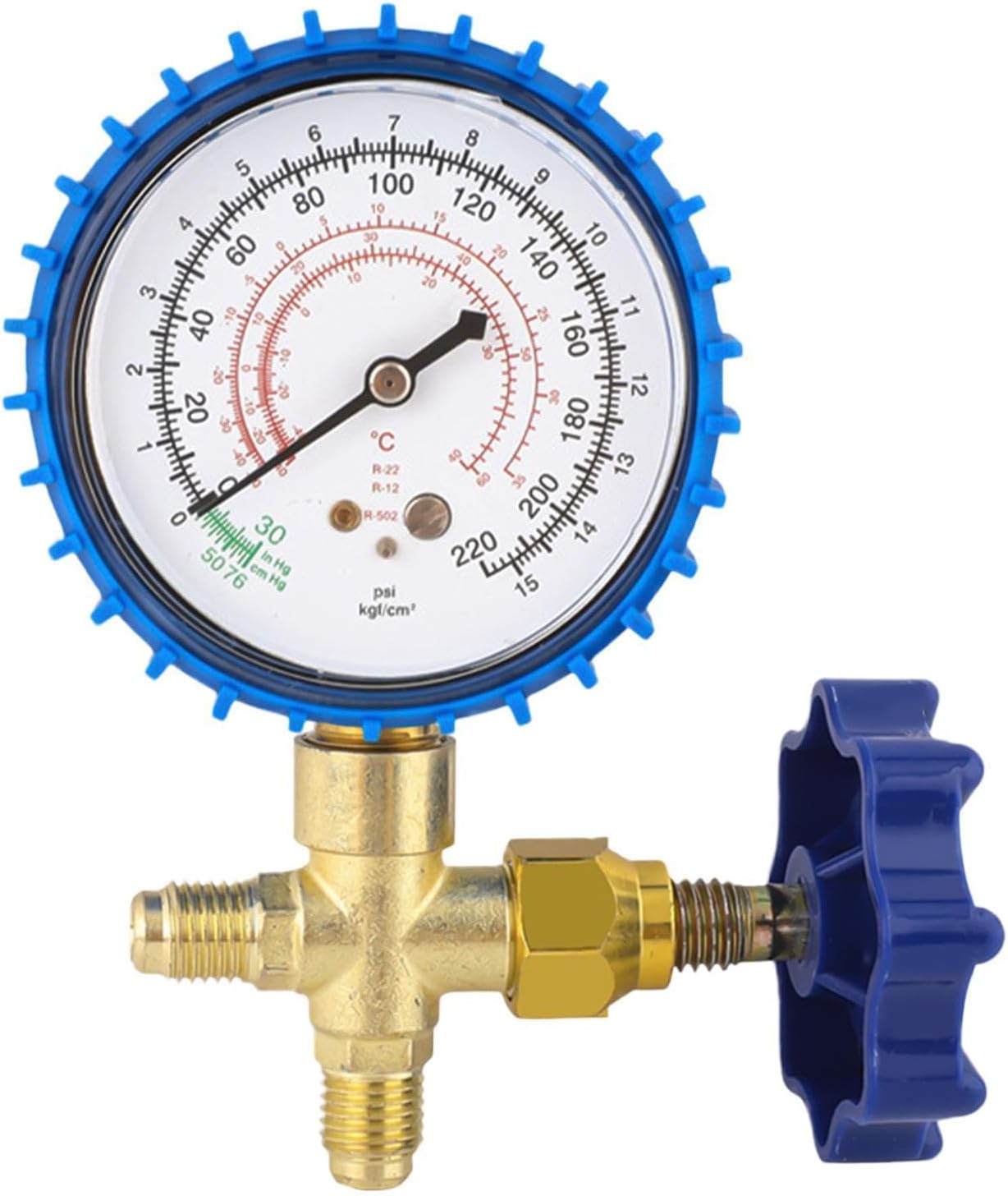 AC Manifold Gauge Set, with Leakproof HVAC Diagnostic Tool, 6cm, Air Conditioner Pressure Gauge, Refrigerant Measuring Instrument, R134a R12 R22 Compatible, for Car Home Auto
