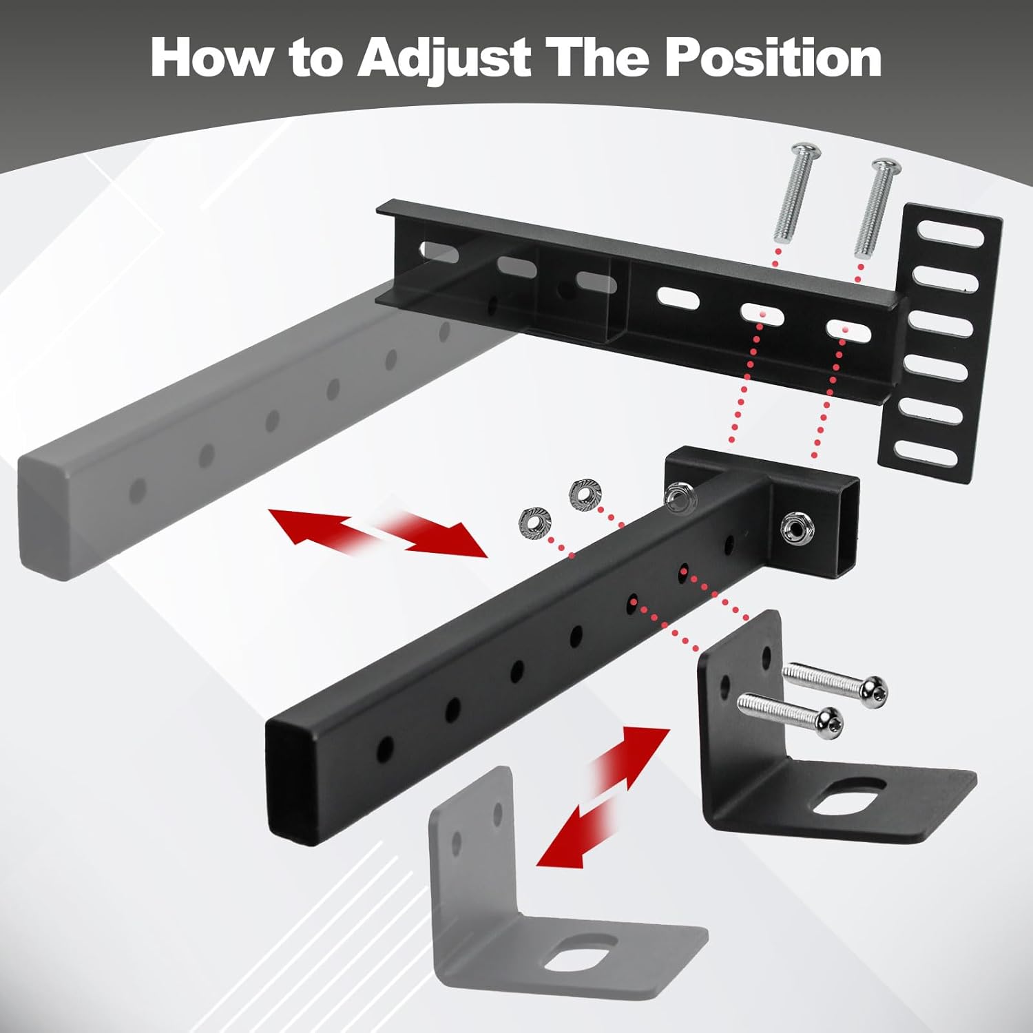 Long Headboard Bracket Adjustable Bed Base Bed Extra Thick Steel Universal Kit Heavy Duty No Noise No Wobble Easy Install Black Compatible Queen King Full Twin