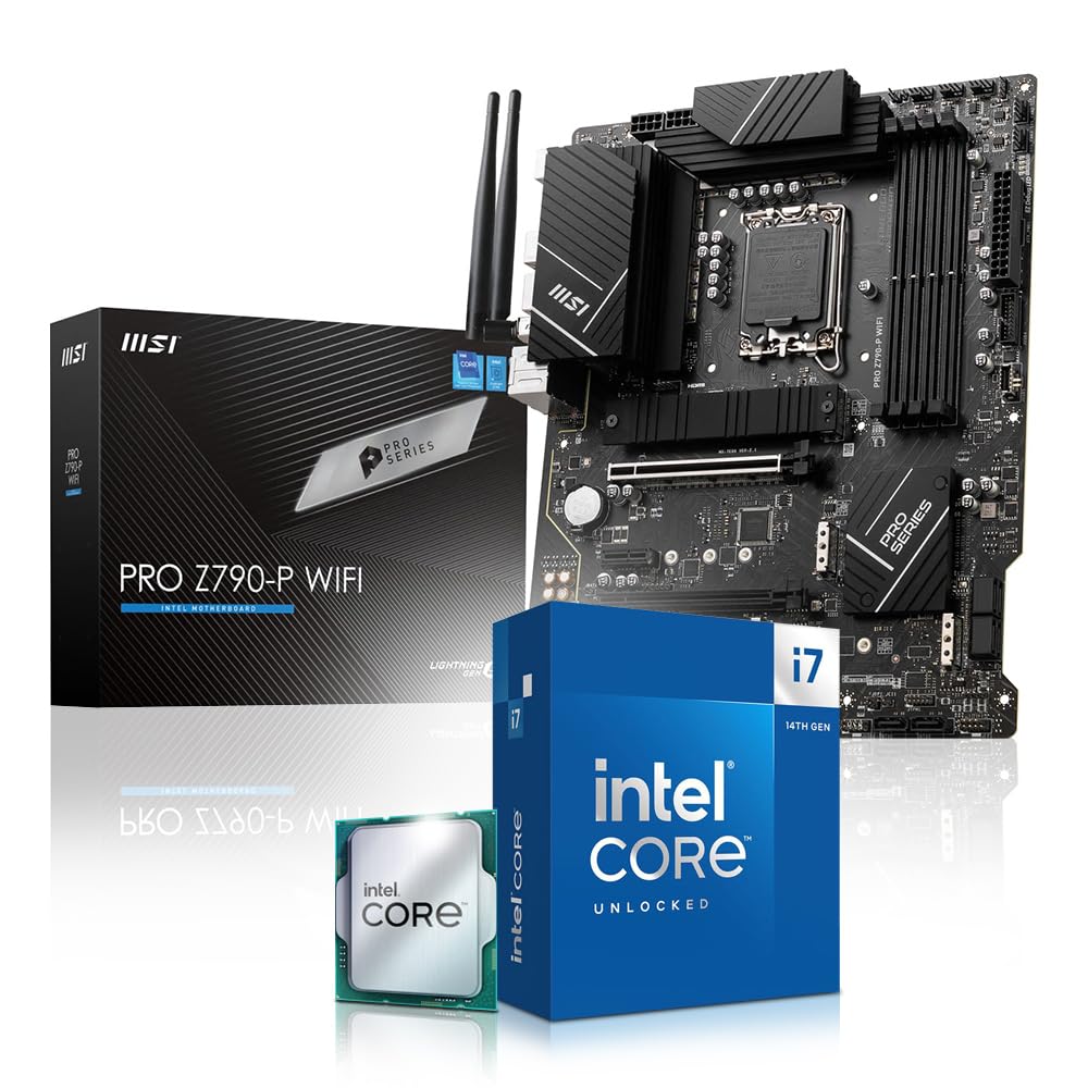 CPU Intel Core i7-14700K + MSI Z790P- WIFI Intel Core i7 14700K Upgrade Kit, MSI PRO Z790 P WiFi, Be Quiet