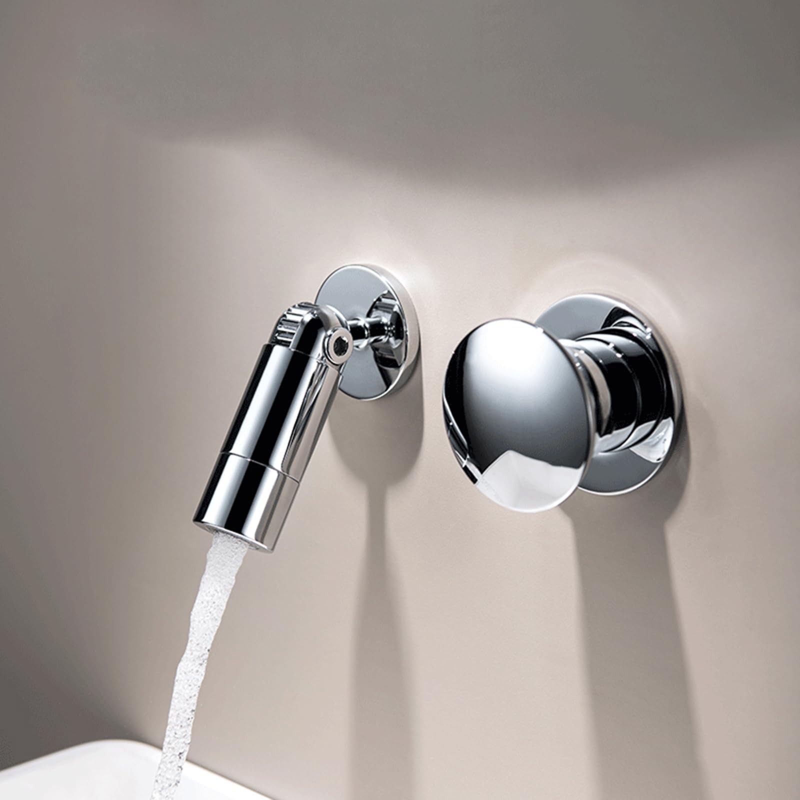 Robinet mitigeur mural en laiton chromé pour lavabo de salle de bain eau chaude et froide