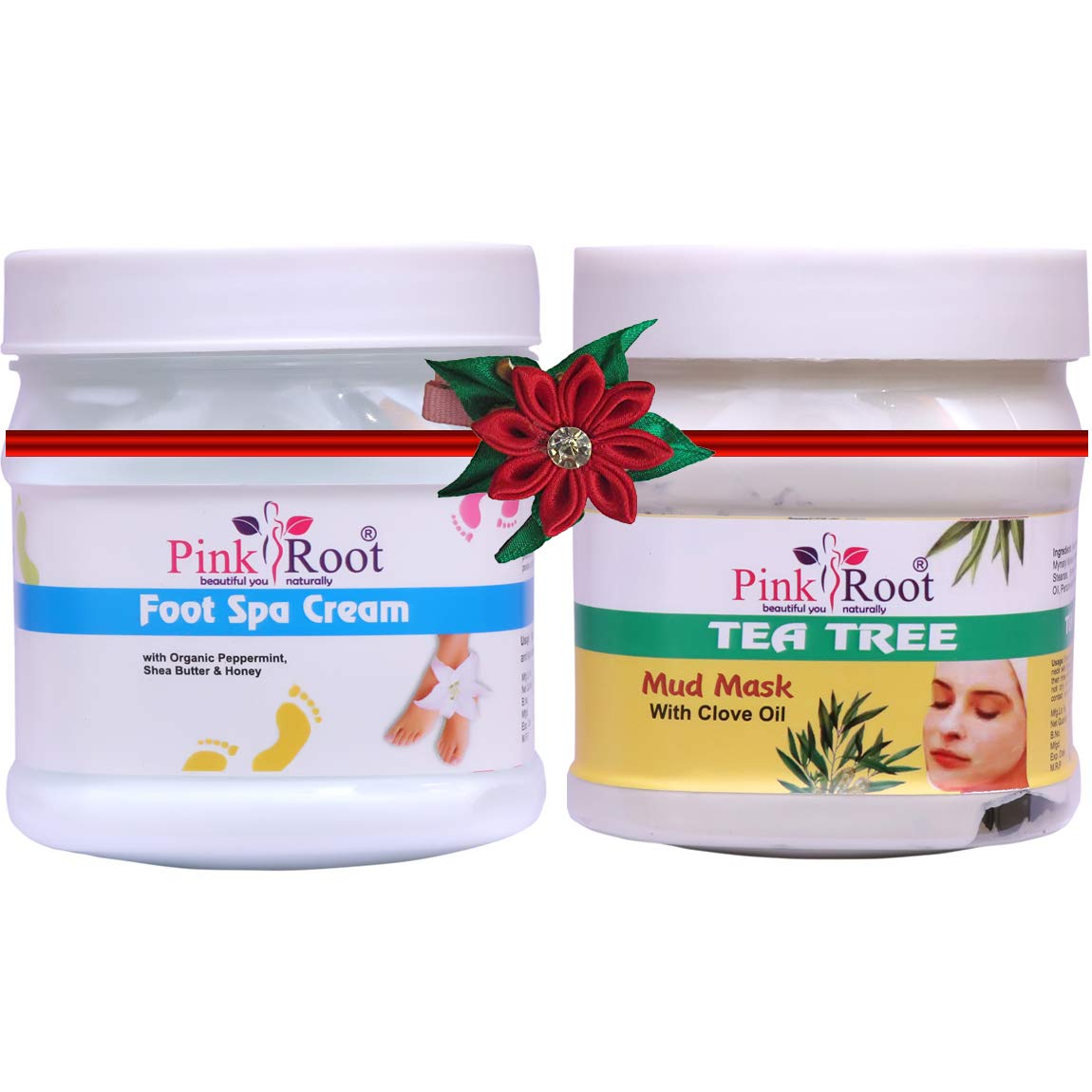 Pink Root Foot Spa Cream 500gm with Tea Tree Mud Mask 500gm