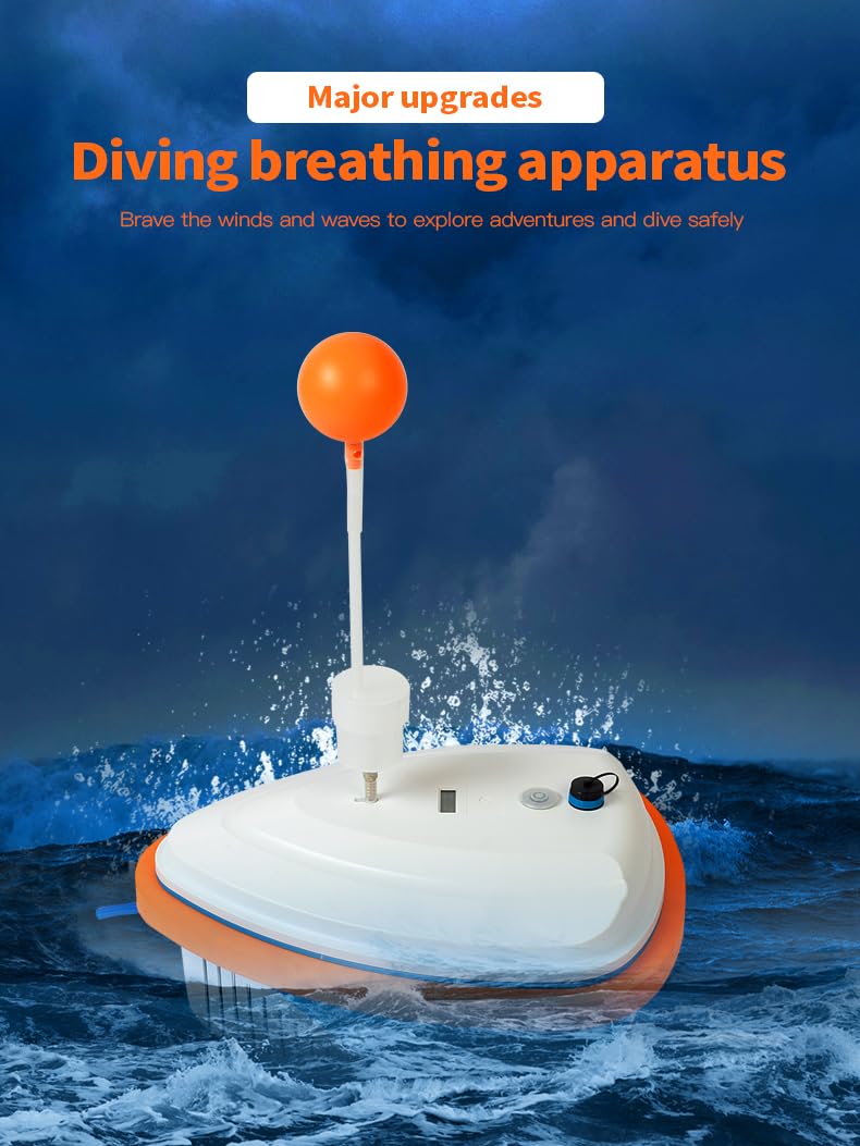 2 Taucher Wiederaufladbares Tauchflasche Tauchsystem, Wasserdichter Luftkompressor mit 60ft Schlauch und Tauchatemregler, Tauchgerät für Sporttauchen, Angeln, 5-6H
