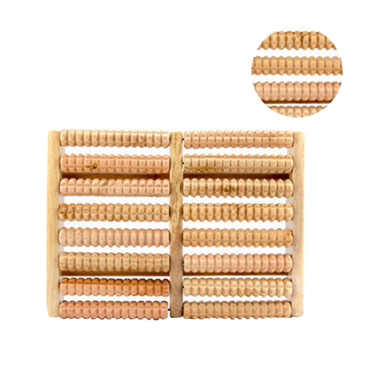 Masajeador de Pies 8 Rodillos de Madera Masajeador de Rodillos de Madera para Acupresión Alivio de Fascitis Plantar y Mejora Circulación Sanguínea Herramienta de Masaje para