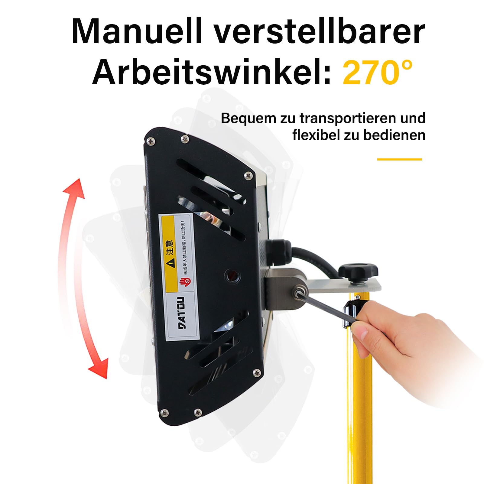 DATOUBOSS 2000W Infrarot Lacktrockner Strahler Infrarot Lacktrockner Lampe mit verstellbarem Ständer Kurzwellen-Infrarot-Lackhärtungslampe für Auto Karosserie Reparatur, Lackierarbeiten