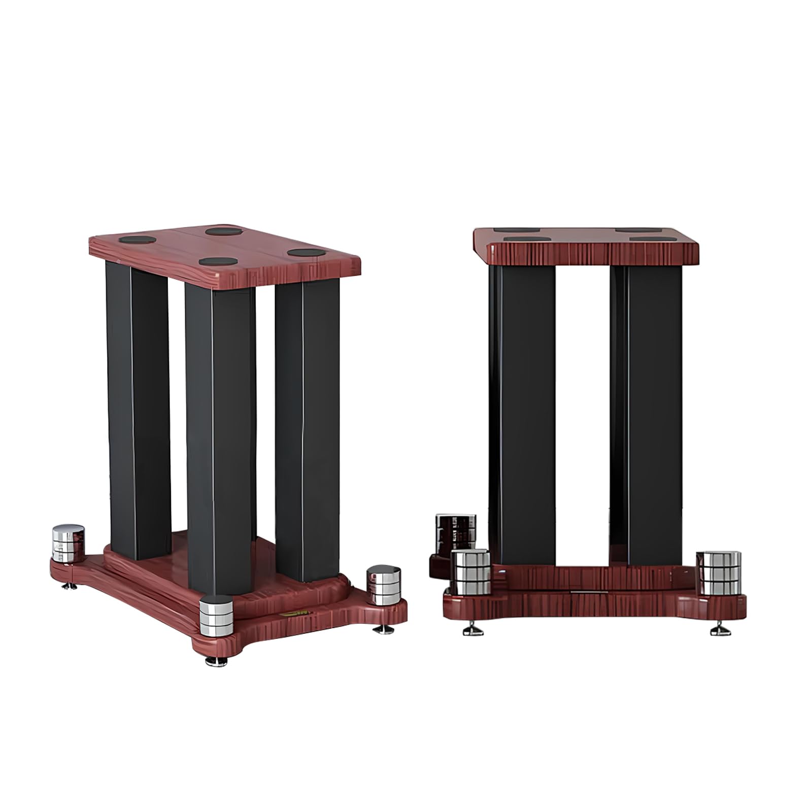 A Pair of Universal Speaker Stands, Heavy Duty Speaker Stands Holds Bookshelf Speaker Satellite Speaker Large Speaker, Vibration-Absorbing MDF Design, Holds 88lbs Speaker (Teak, 30cm/11.8in)