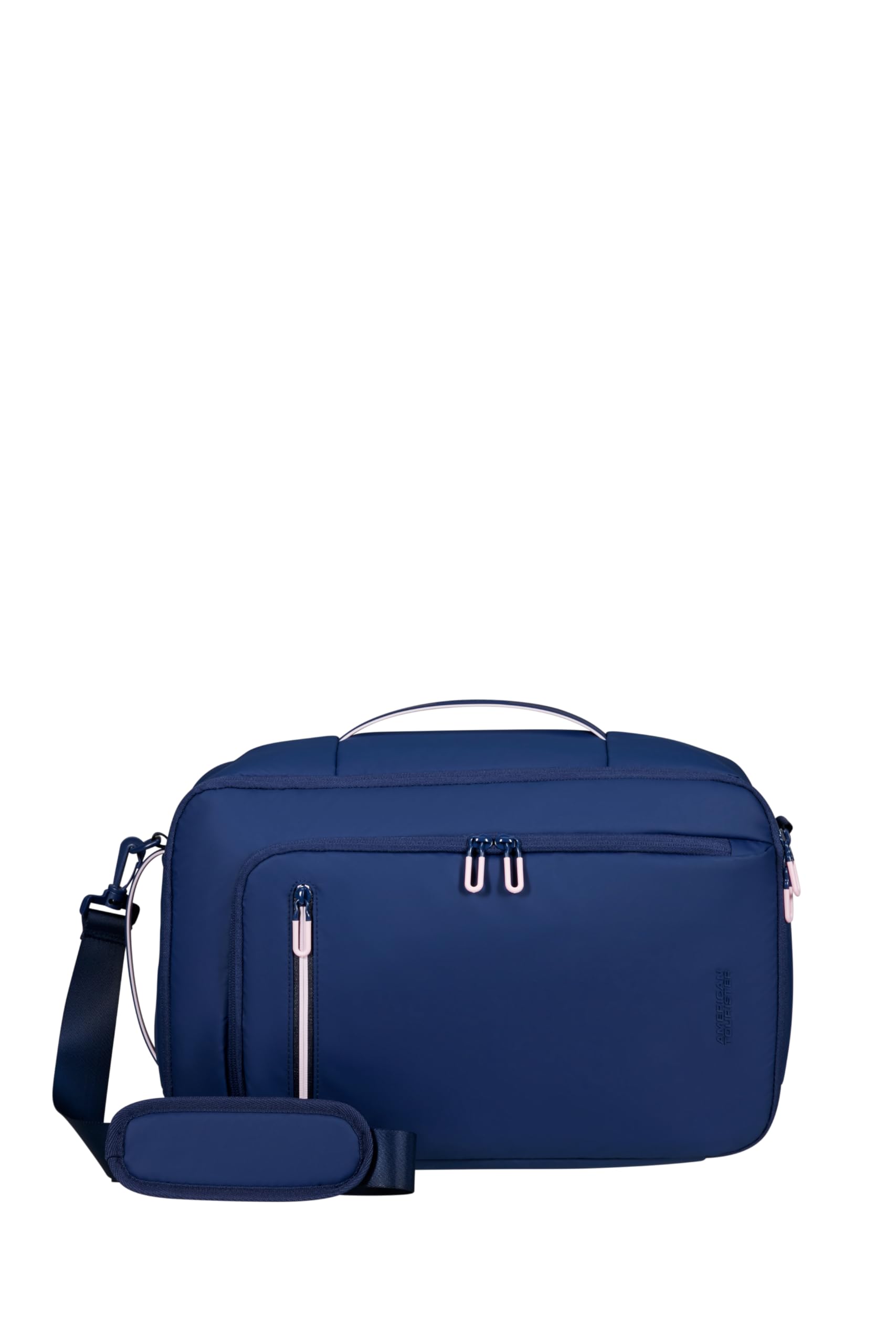 American Tourister Puffypop - Bagage Cabine Sous-Siège Femme (40 x 25 x 20 cm, 21 L, 0.70 kg) - Sac de Cabine Polyvalent 3-Way, Sac à Dos Avion avec Compartiment Ordinateur 14" - Bleu (Navy)