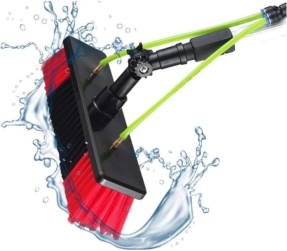 Window Cleaning Pole 7M/22.96FT Water Fed Telescopic Brush/Extendable Cleaner Conservatory Roof/Cleaning Tools Suitable for Photovoltaic Panel CleaningTrucks Windows,30CM Brush Head (30cm Br