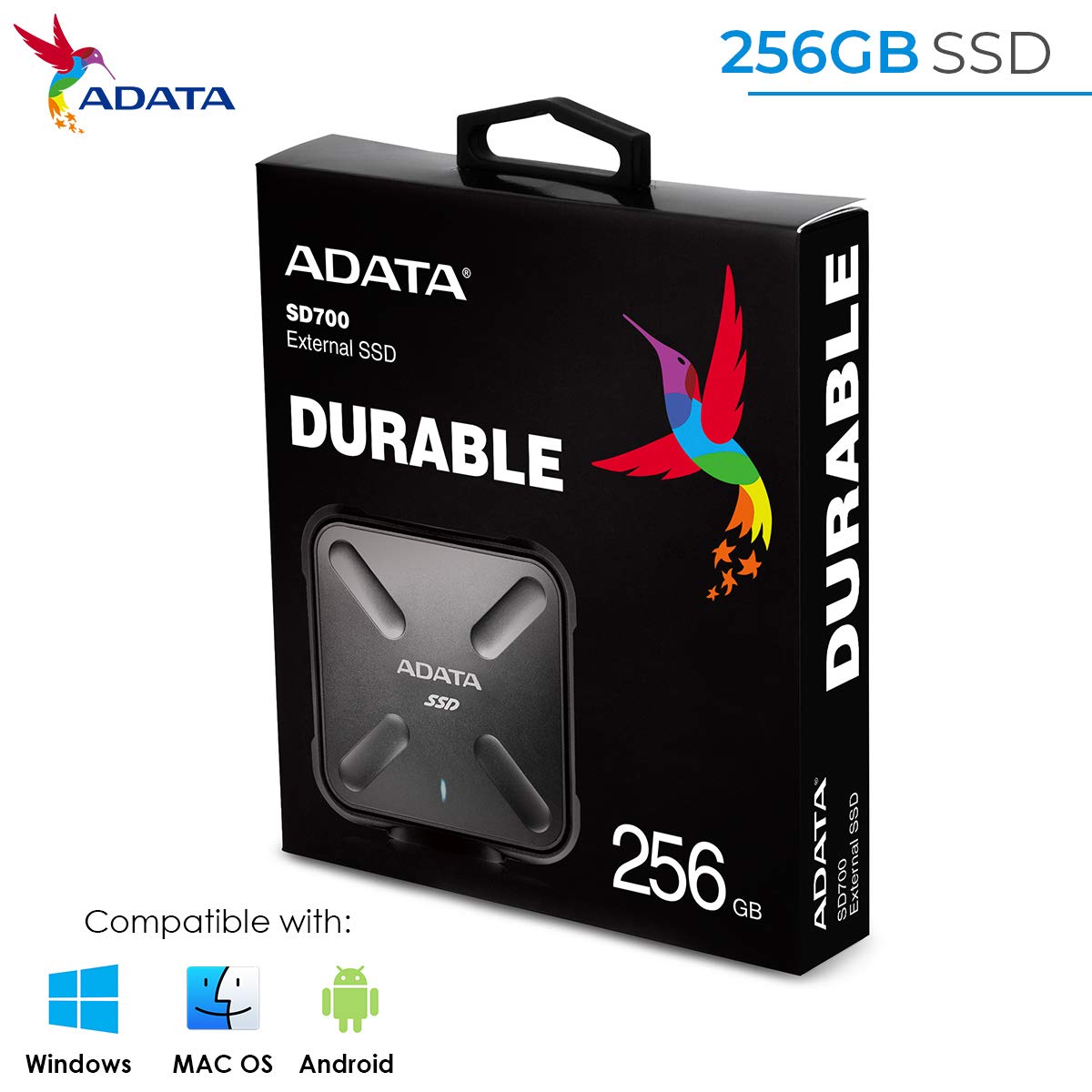 (未使用･未開封品)　ASD700-256GU3-CBK [256GB ポータブルSSD SD700 USB 3.1 IP68 防塵/防水 耐衝撃 ブラック] qdkdu57 Amazon | ASD700-256GU3-CBK [256GB ポータブルSSD SD700 USB 3.1 IP68