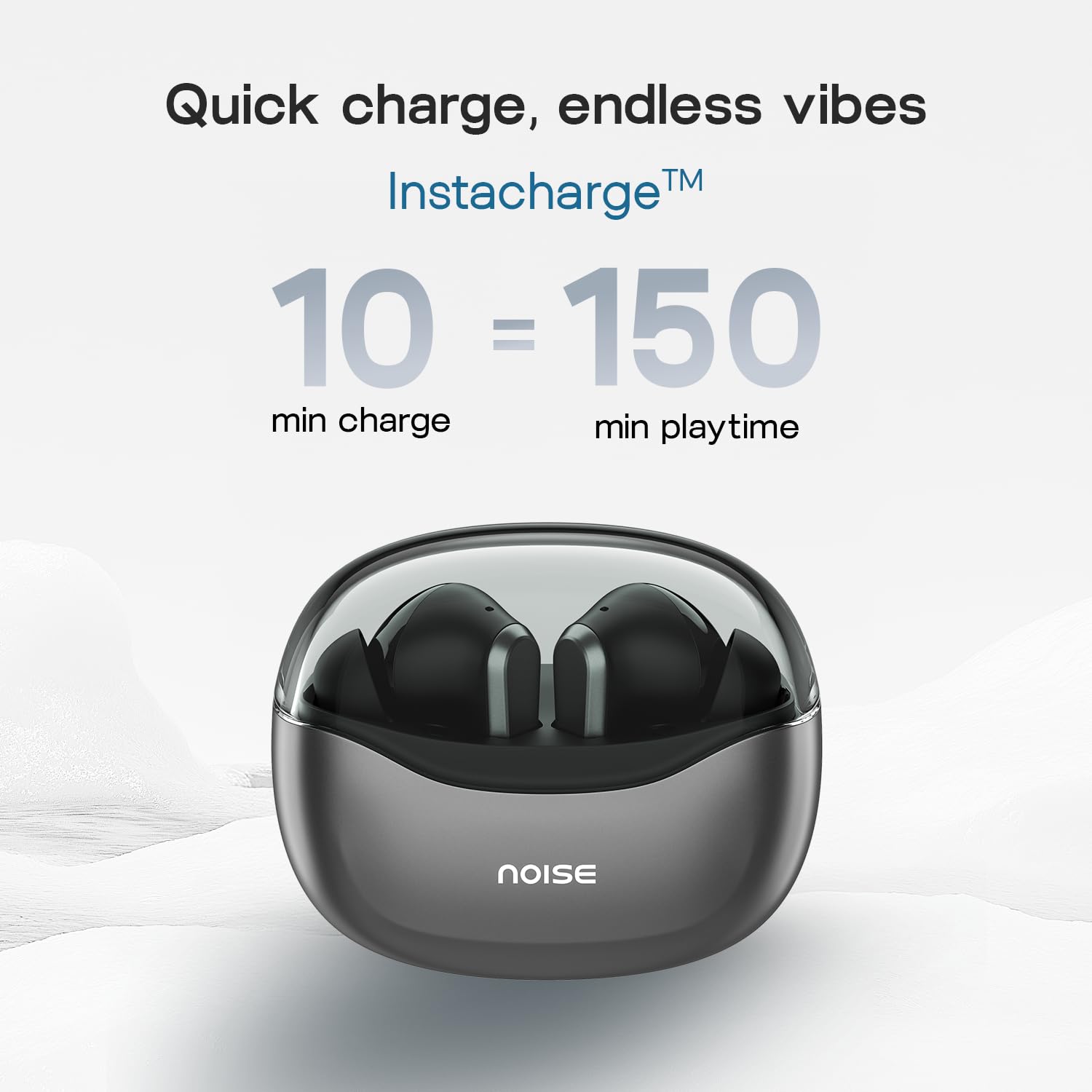 Noise Newly Launched Buds VS601 in Ear Truly Wireless Earbuds with 50H of Playtime, Transparent Case Lid, Quad Mic ENC, Dual Device Pairing, 10Mm Driver, BT V5.3 (Graphite Black) — Amazon image 8