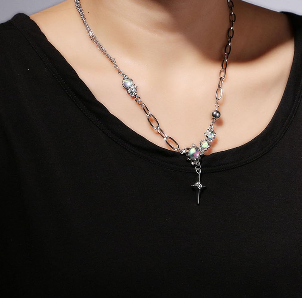 Amazon.com: TACBSP Y2k Necklace for Women Silver Star