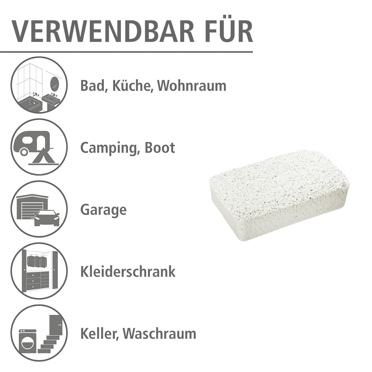 WENKO Feuchtigkeitskiller 1 kg Nachfüllpack 6er Set aus Calciumchlorid Weiß