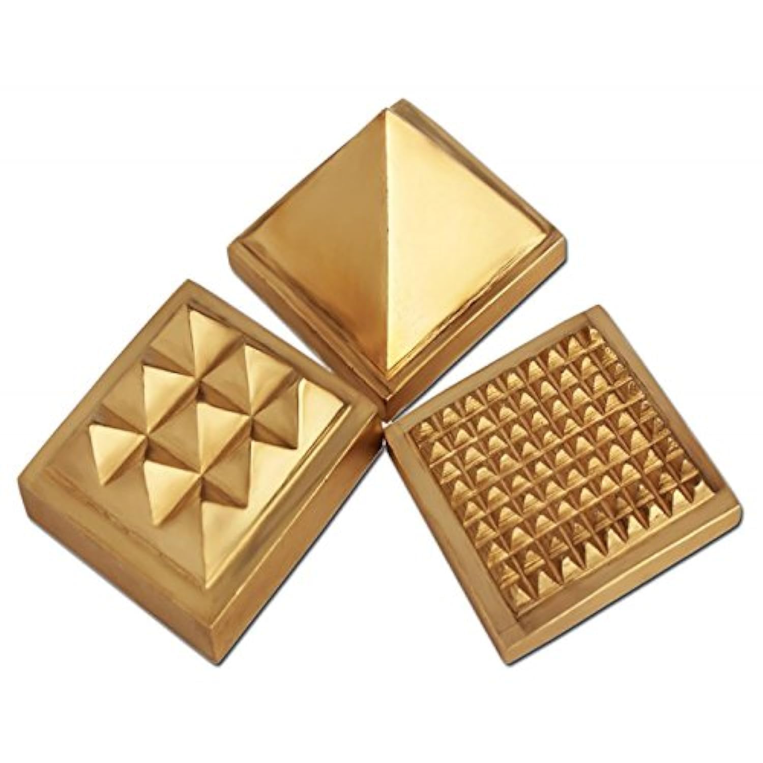 Moira 1 inch Vastu Pyramid (3 in 1) 91 pyramids in total, Gold, Small Size