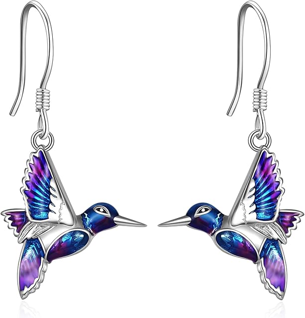 YFN Hummingbird Earrings Bird Dangle Earrings Sterling Silver Jewelry Hummingbird Gifts For Women Girls