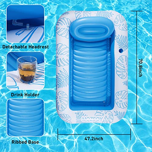 Inflatable Pool Floats，Tanning Pool Lounger Float 4 in 1 Sun Tan Tub
