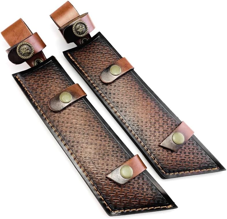 1PC Knife Sheath with Belt Loop and Snap Closure, Leather Protective Cover Fits for Outdoor Search, Rescue, Hiking