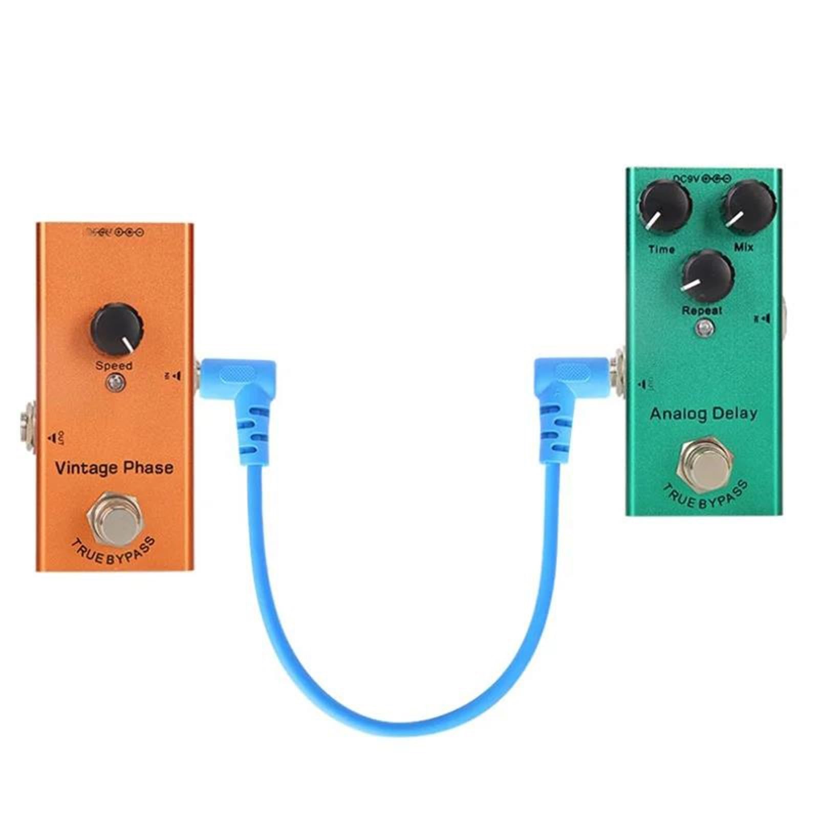 Akustikgitarrenkabel 6er-Pack Gitarren-Effektpedalkabel Geräuscharm Abgeschirmt 1/4 Zoll Rechtwinkliger Stecker