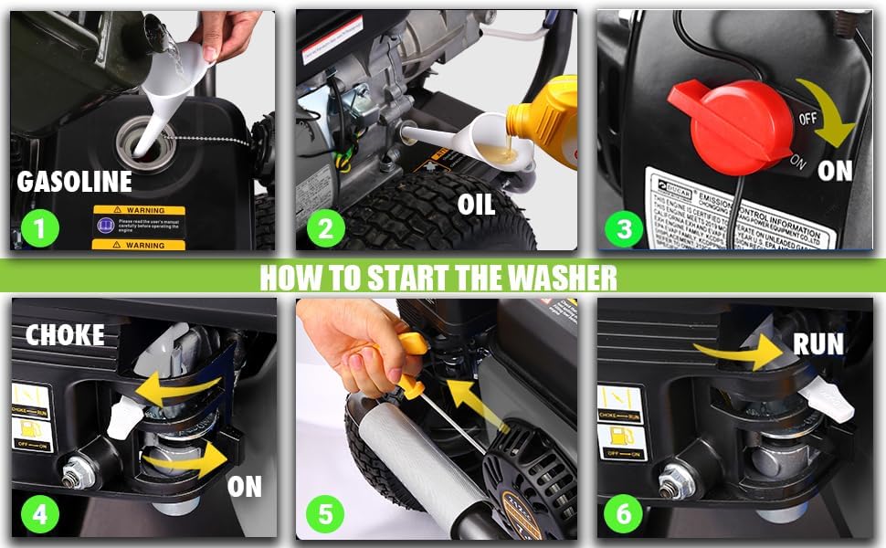 Miniatura 8 de Lavadora a presión de gas 4200PSI 4.0GPM Lavadora a gas 212CC Lavadora comercial de alta presión con manguera de 25 pies y 5 boquillas para patio,