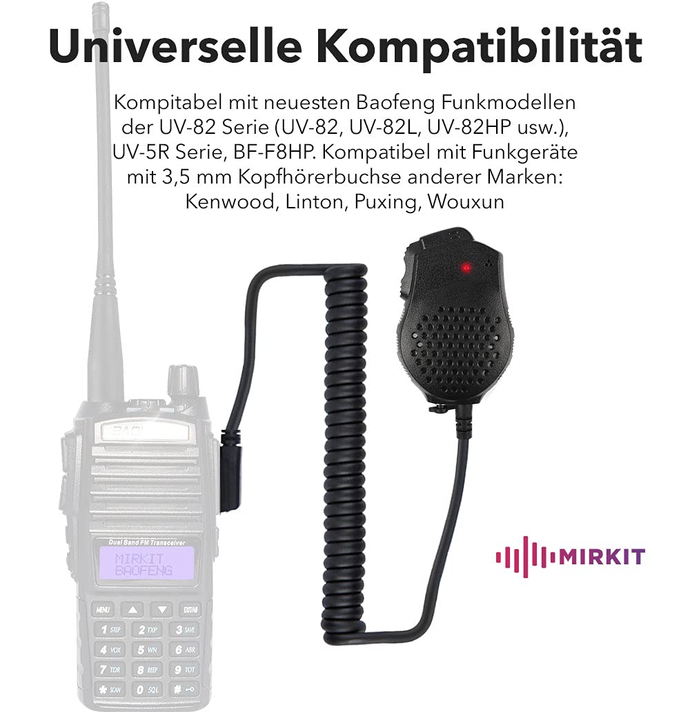 Mirkit Głośnik mikrofon Dual PTT do UV-82