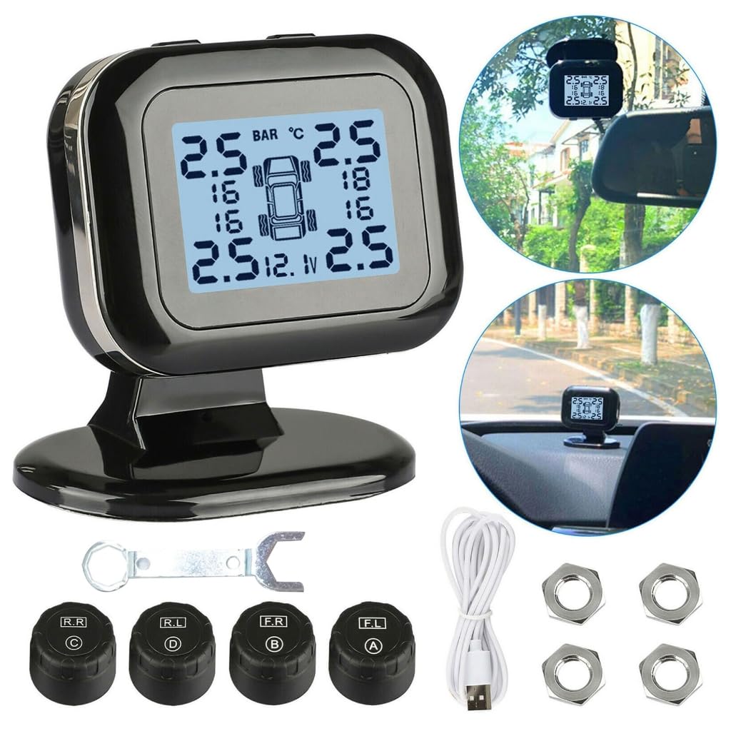 Bezprzewodowy system monitorowania ciśnienia w oponach TPMS Wyświetlacz LCD Czujnik alarmu opon samochodowych